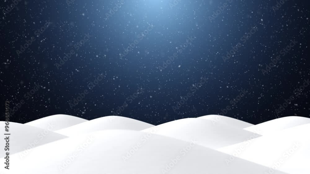 White snowy landscape layers with looped snowfall animation. Copy space holiday background. White snowy landscape layers with looped snowfall animation. Copy space holiday background.