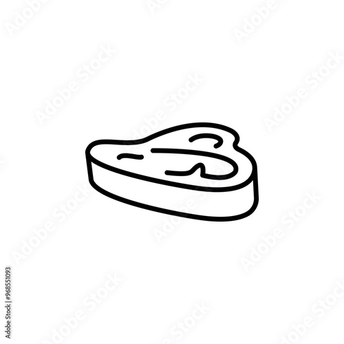 T-bone steak icon. Simple T-bone steak slice icon for social media, app, and web design. Vector illustration