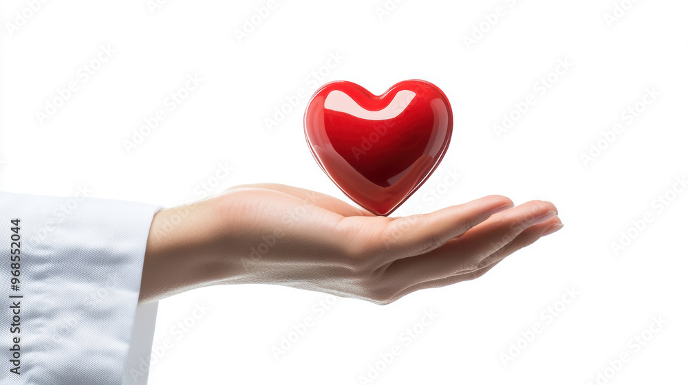 Doctor Heart on hand holding heart symbol sign healthcare medical equipment right hand isolated white background Doctor Heart on hand holding heart symbol sign healthcare medical equipment right hand isolated white background