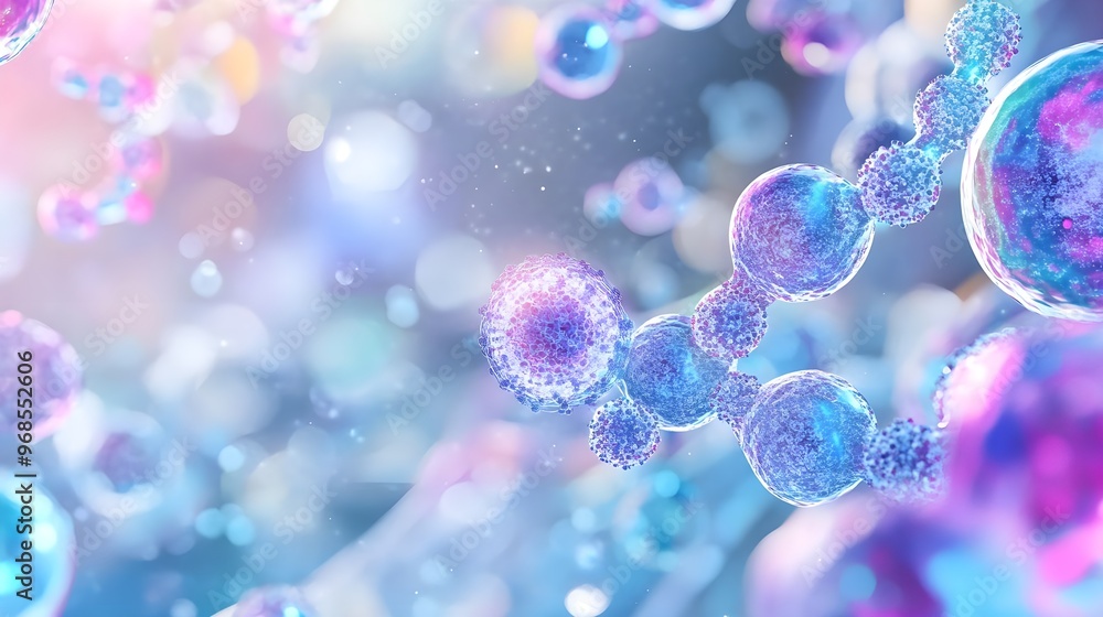 Abstract Cell Biology Background, Blue and Pink Abstract Cell Biology Background, Blue and Pink