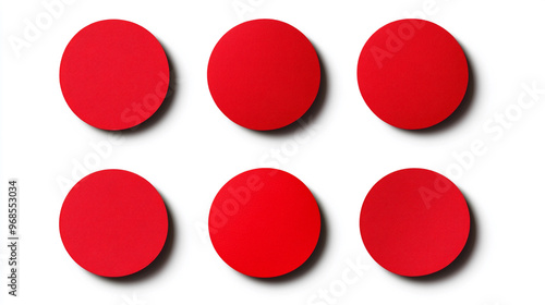 Free Download Six evenly spaced red circles arranged in a grid against a clean white background, creating a striking visual contrast - GFXLoad