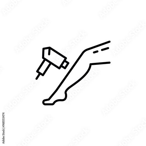 Leg Laser Hair Removal icon. Simple leg laser hair removal icon for social media, app, and web design. Vector illustration