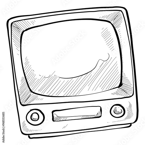 old television handdrawn illustration