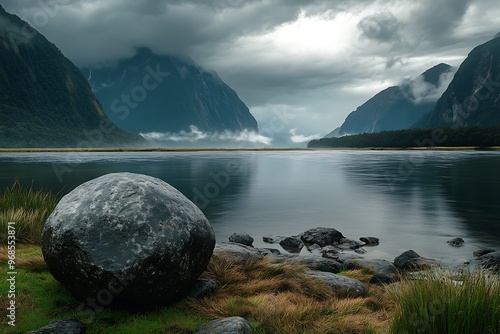 The lake Eidfjordvatnet, Norway photo