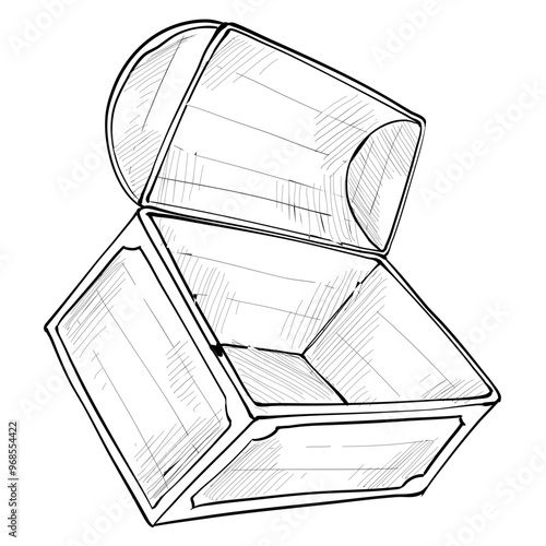 treasure chest handdrawn illustration