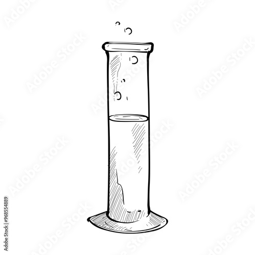 test tube handdrawn illustration
