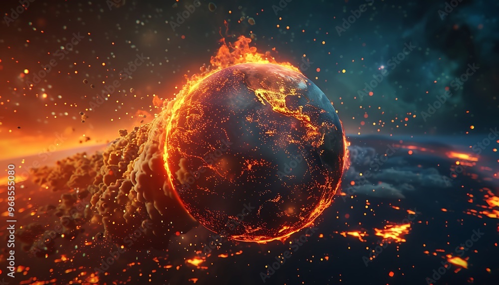 Global warming and climate change concept Global warming and climate change concept