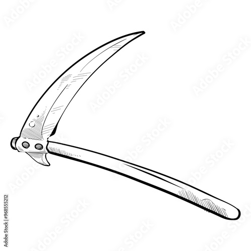 scythe handdrawn illustration