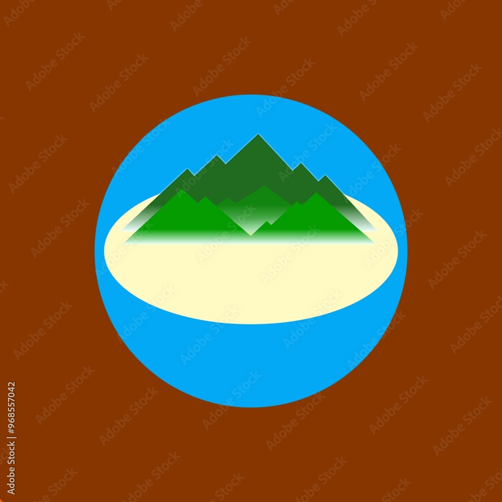 mountain, sea and tree scene design logo mountain, sea and tree scene design logo