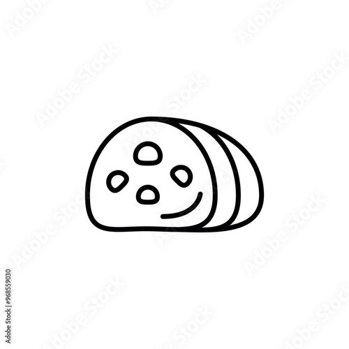 Sliced salami icon. Simple salami slices icon for social media, app, and web design. Vector illustration