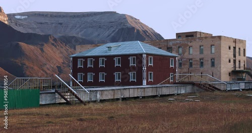 The Ghostly Soviet Pyramiden City, Svalbard In Summer, Arctic photo