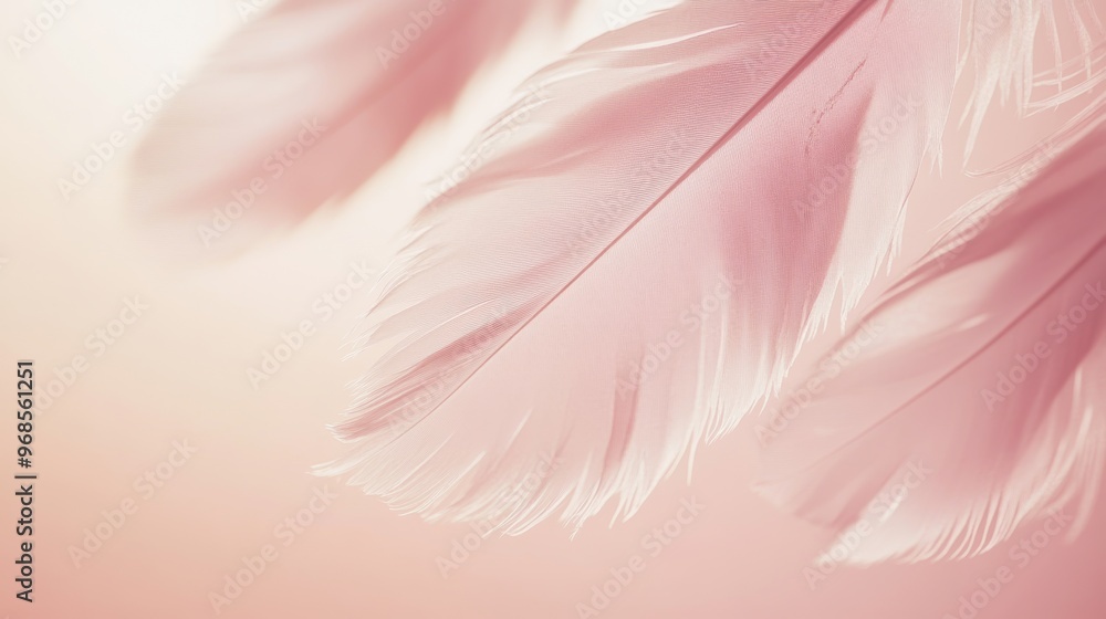 Naklejka premium Close-up of pink feathers in soft