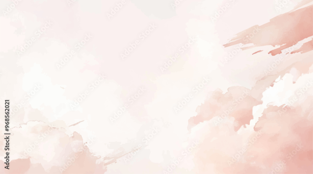 Obraz premium Abstract horizontal watercolor background. Hand drawn vector texture. Brush stroked painting pastel color watercolour