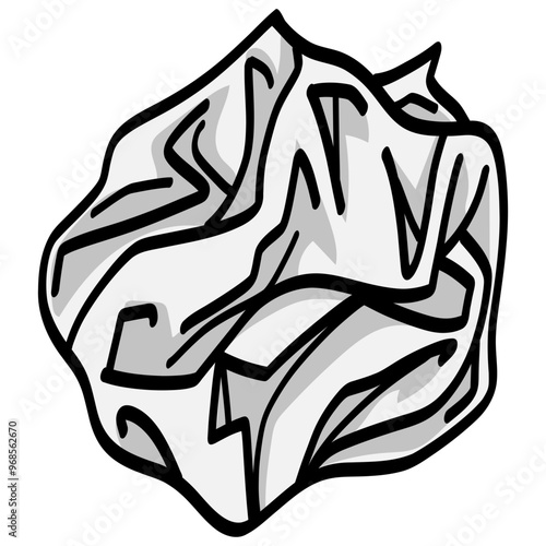 Crumpled Paper Ball Vector Illustration