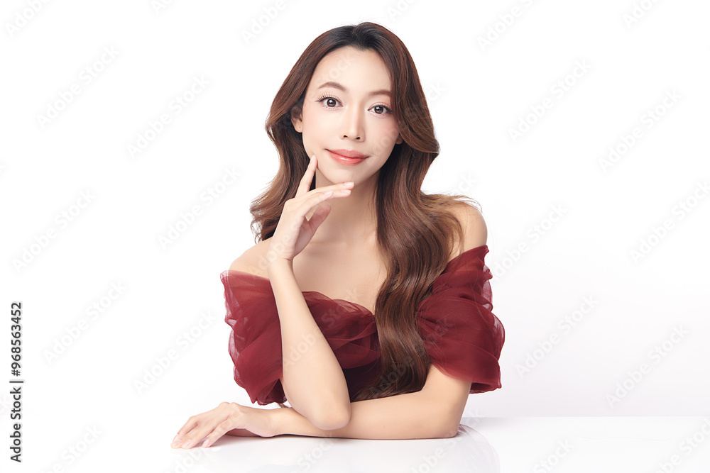 Beautiful young asian woman with clean fresh skin on white background, Face care, Facial treatment, Cosmetology, beauty and spa, Asian women portrait. Beautiful young asian woman with clean fresh skin on white background, Face care, Facial treatment, Cosmetology, beauty and spa, Asian women portrait.