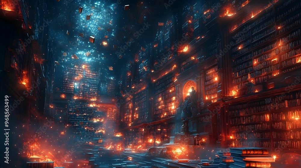 Fototapeta premium A realm of imagination where dreams and fantasy merge into endless possibilities. The vibrant atmosphere inspires creativity, evoking feelings of wonder, adventure, and boundless discovery.