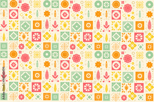 ontemporary Seamless Geometric Pattern with Wavy Stripes and Diamond Outlines – Bright and Minimalist Design for Modern Wallpaper, Fashion Textiles, and Home Backgrounds