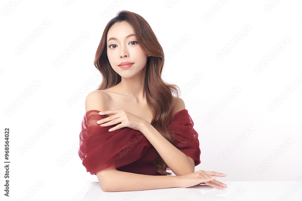 Beautiful young asian woman with clean fresh skin on white background, Face care, Facial treatment, Cosmetology, beauty and spa, Asian women portrait. Beautiful young asian woman with clean fresh skin on white background, Face care, Facial treatment, Cosmetology, beauty and spa, Asian women portrait.