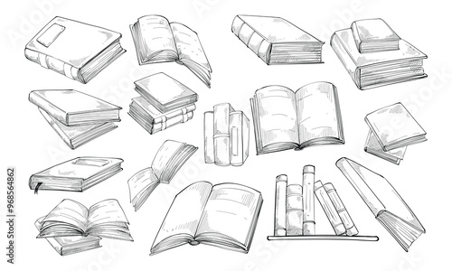 books handdrawn collection