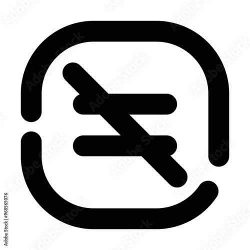 Not Equal Icon Broke Line Style