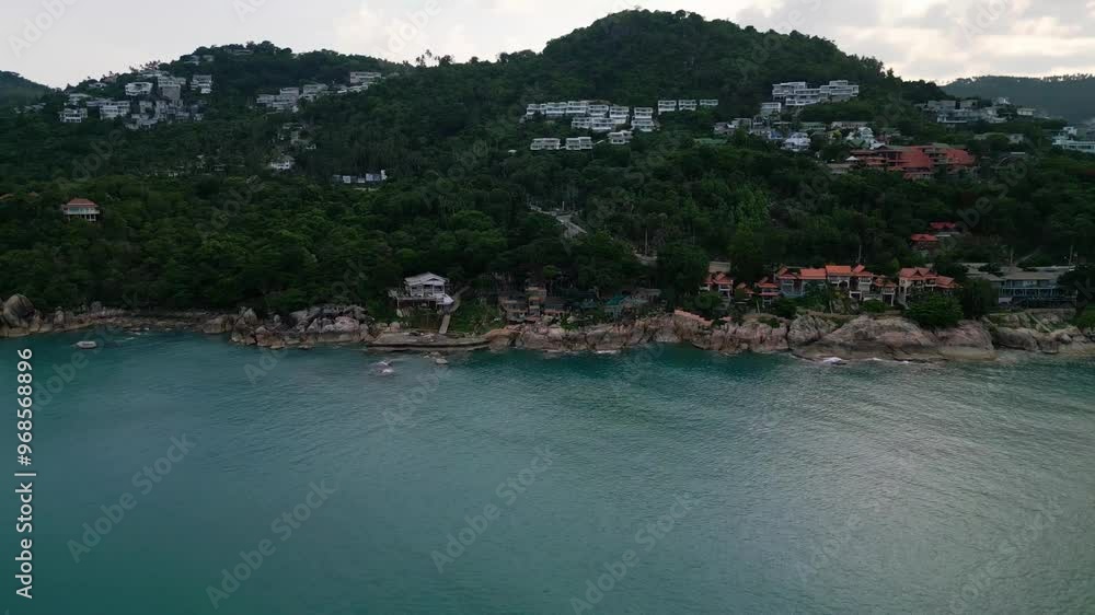 Aerial of Koh Samui silver coral beach near Lamai Thailand Aerial of Koh Samui silver coral beach near Lamai Thailand