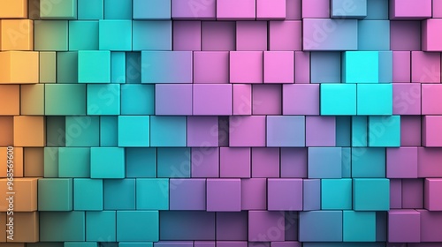  blue, pink, green, yellow, purple, and orange