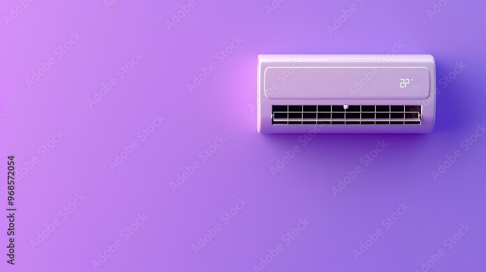Split air conditioner machine isolated on purple background Split air conditioner machine isolated on purple background