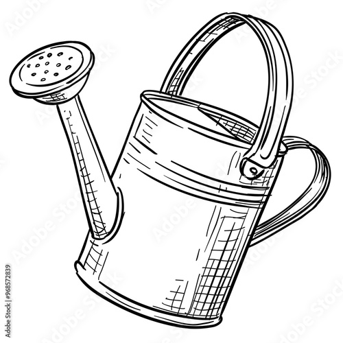 watering can handdrawn illustration