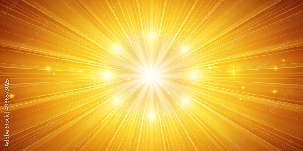 Obraz premium A blazing sun shines brightly from a sea of yellow, its radiant beams illuminating the horizon.