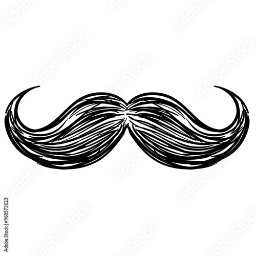 mustache handdrawn illustration