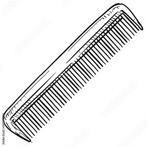 hair comb handdrawn illustration