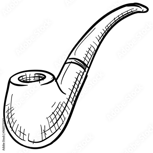tobacco pipe handdrawn illustration