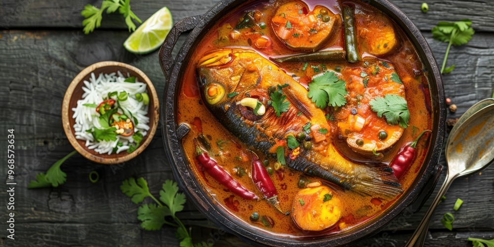 Mildly Spiced Fish Curry with Coconut Cream from Traditional Seafood Cuisine Mildly Spiced Fish Curry with Coconut Cream from Traditional Seafood Cuisine