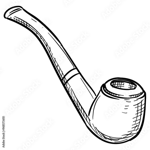 tobacco pipe handdrawn illustration