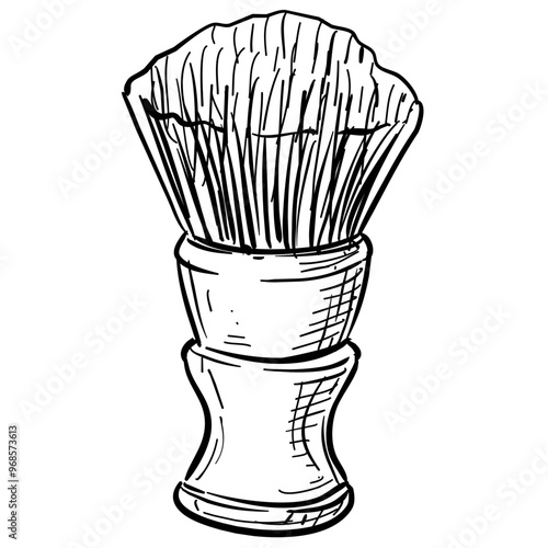 shaving brush handdrawn illustration