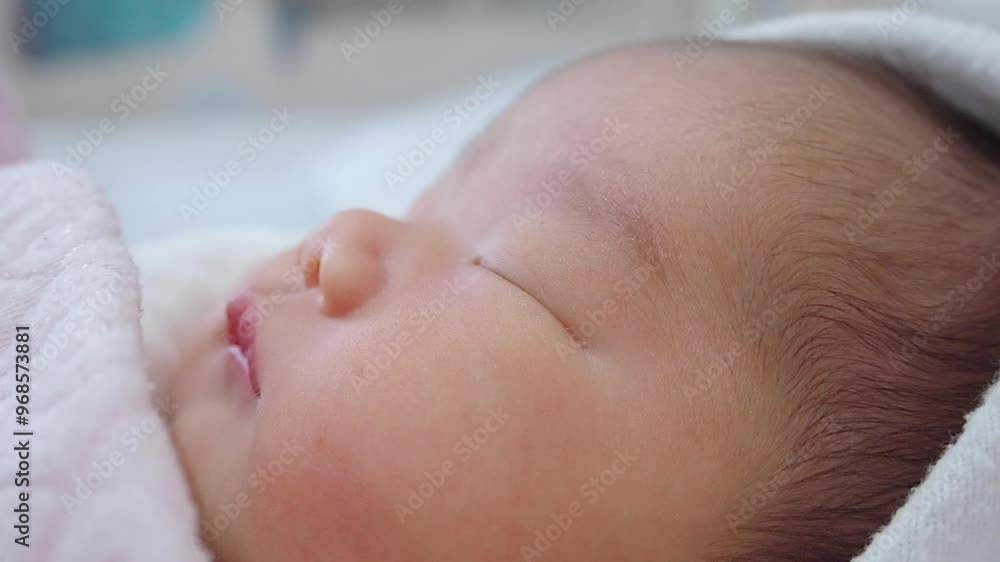 Cute newborn baby close up