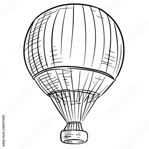 air balloon handdrawn illustration