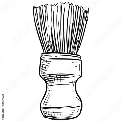 shaving brush handdrawn illustration
