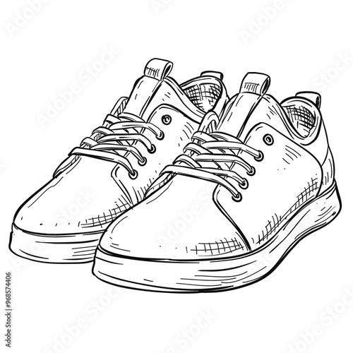 men shoes handdrawn illustration