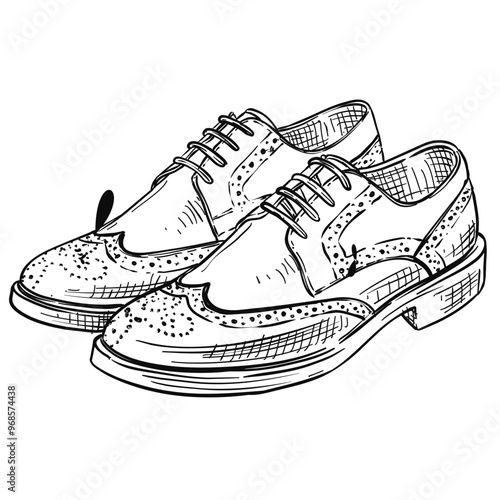 men shoes handdrawn illustration