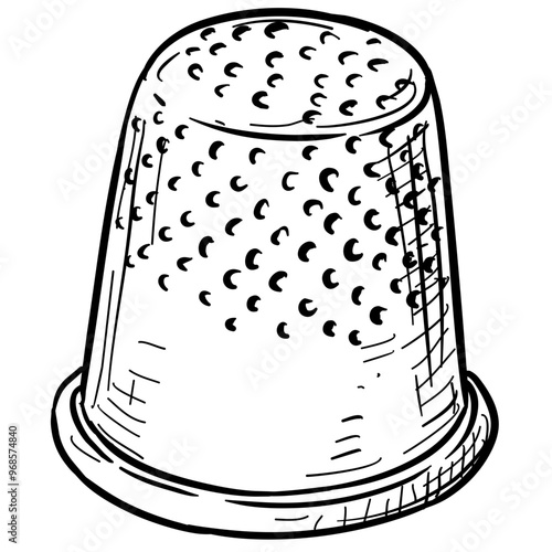 thimble handdrawn illustration