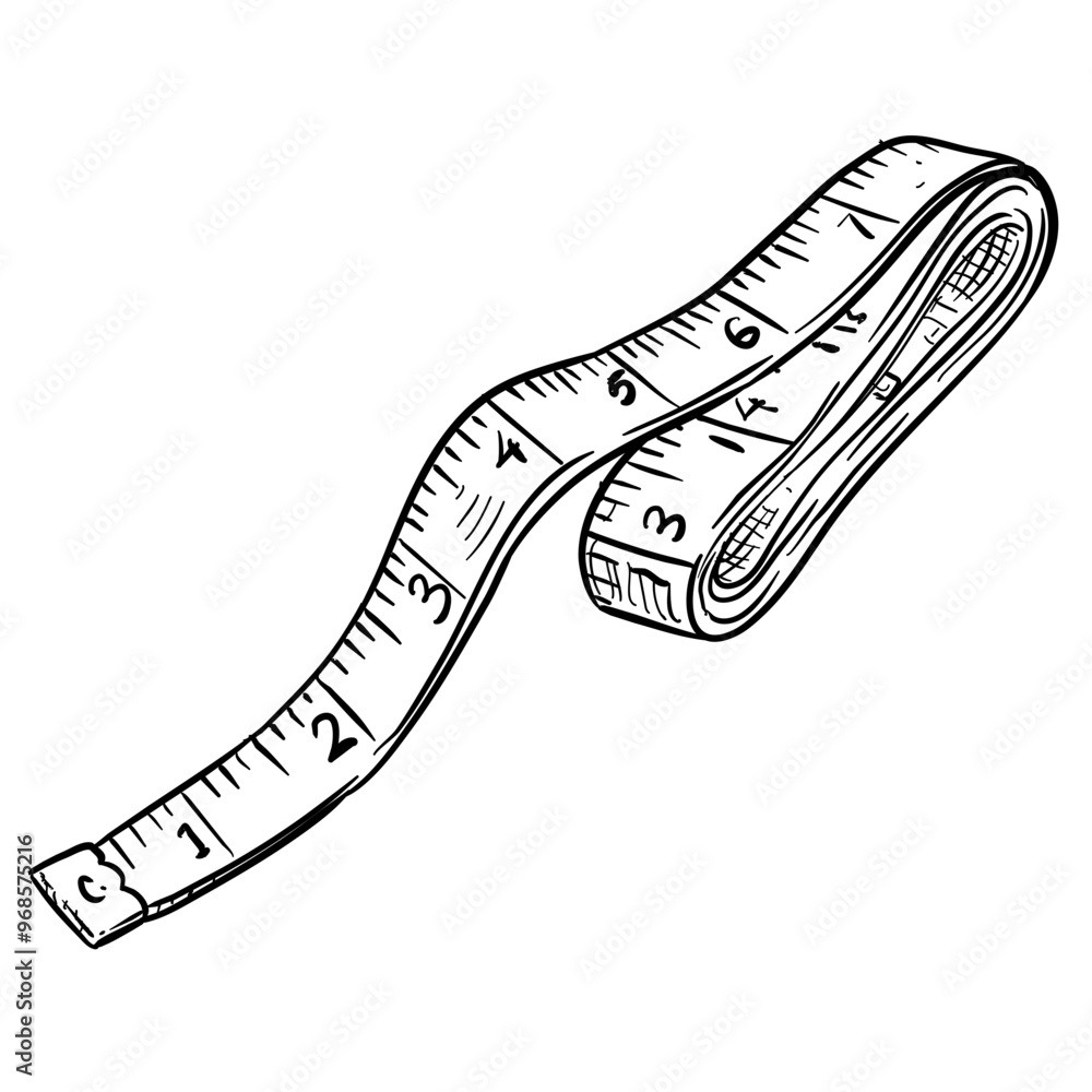 sewing measuring tape handdrawn illustration sewing measuring tape handdrawn illustration