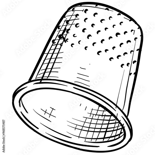 thimble handdrawn illustration