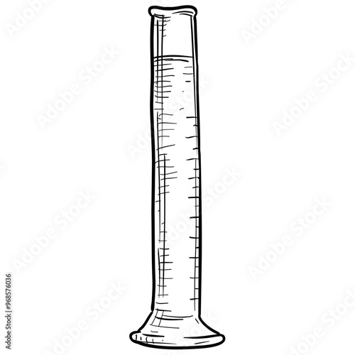 graduated cylinder handdrawn illustration