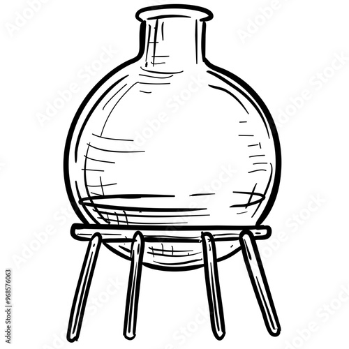 laboratory flask handdrawn illustration