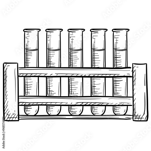 test tube handdrawn illustration