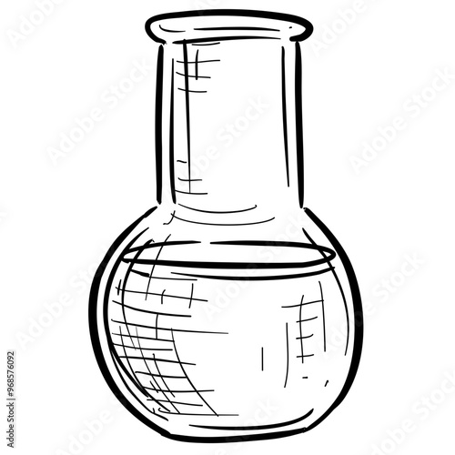 laboratory flask handdrawn illustration