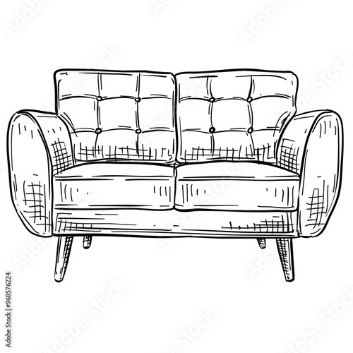sofa handdrawn illustration