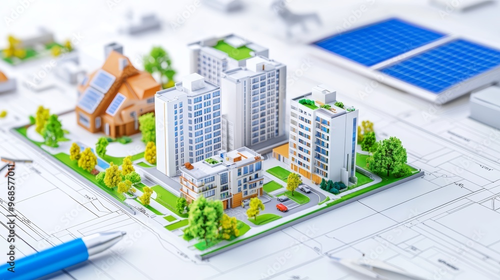 Architectural Model of a Modern Urban Housing Complex Architectural Model of a Modern Urban Housing Complex