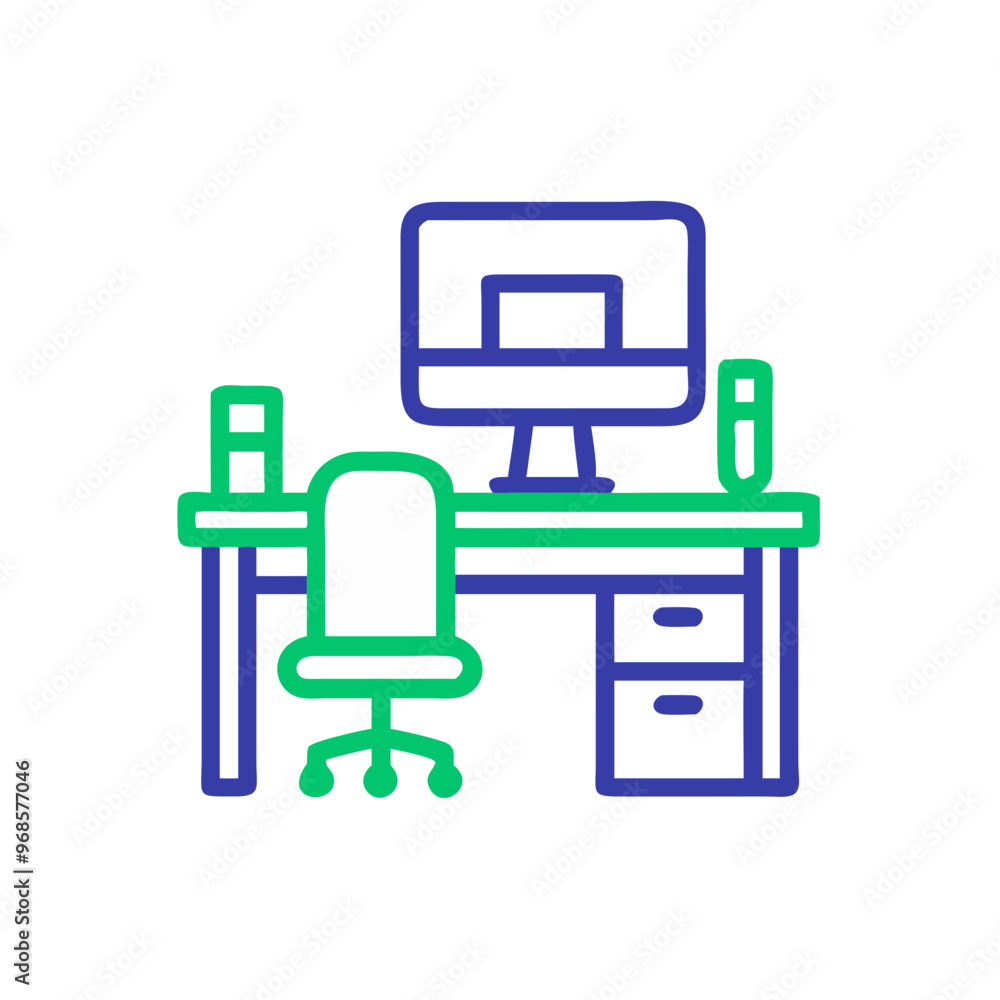 icon, workplace, desk, computer icon, workplace, desk, computer